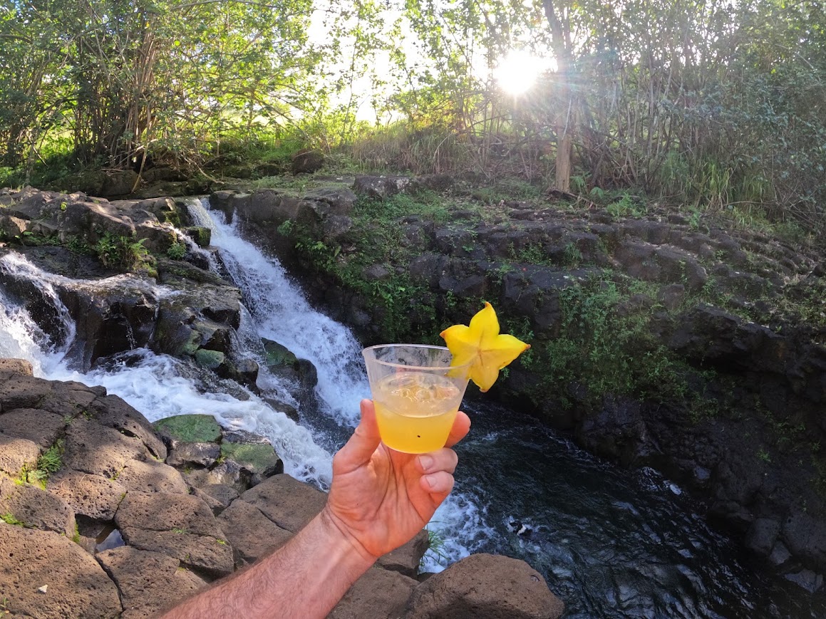 Fantasy Waterfall Extravaganza cocktail by the stream